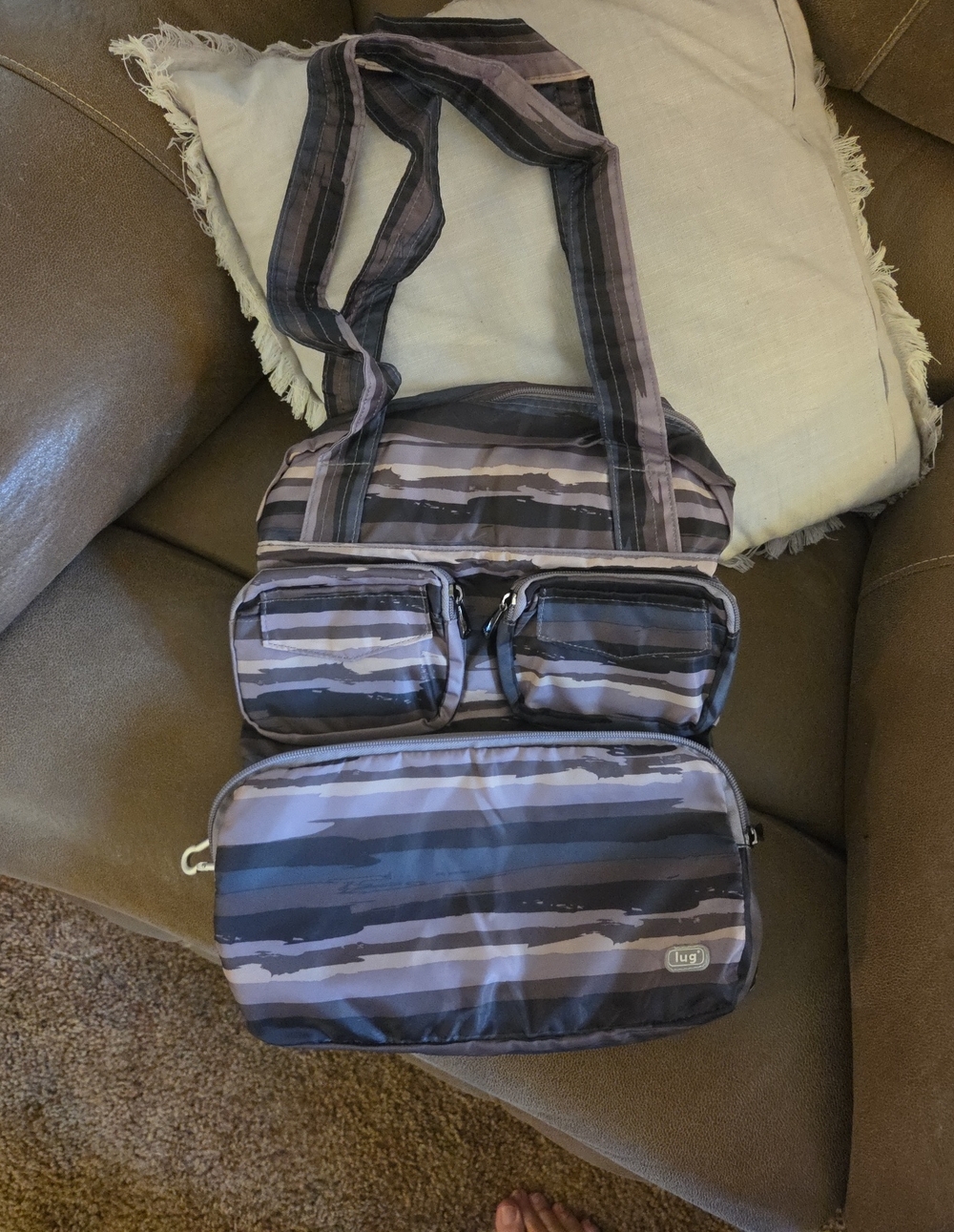 Lug Packable Puddle Jumper In Brown Stripe